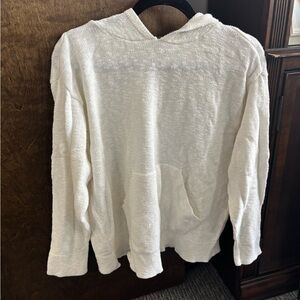 Cozy White Knit Hoodie